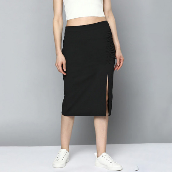 https://easyeleganz.com/vi/products/women-black-pure-cotton-solid-ruched-straight-skirt