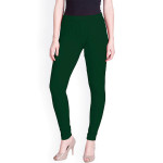 Women Green Solid Churidar-Length Leggings