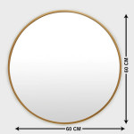 Brown Solid Gold-Toned Frame Round Wall Mirror