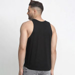 Men Black Printed Sleeveless Cotton Innerwear Vests