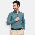 Men Green Checked Formal Shirt