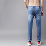 Men Blue Slim Fit Mid-Rise Highly Distressed Stretchable Jeans