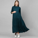 Teal Green Maternity Maxi Nursing Dress