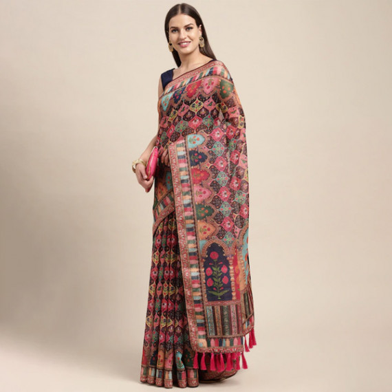 https://easyeleganz.com/vi/products/peach-coloured-multicoloured-kalamkari-sequinned-linen-blend-block-print-saree