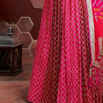 Pink & White Embellished Thread Work Semi-Stitched Lehenga & Unstitched Blouse With Dupatta